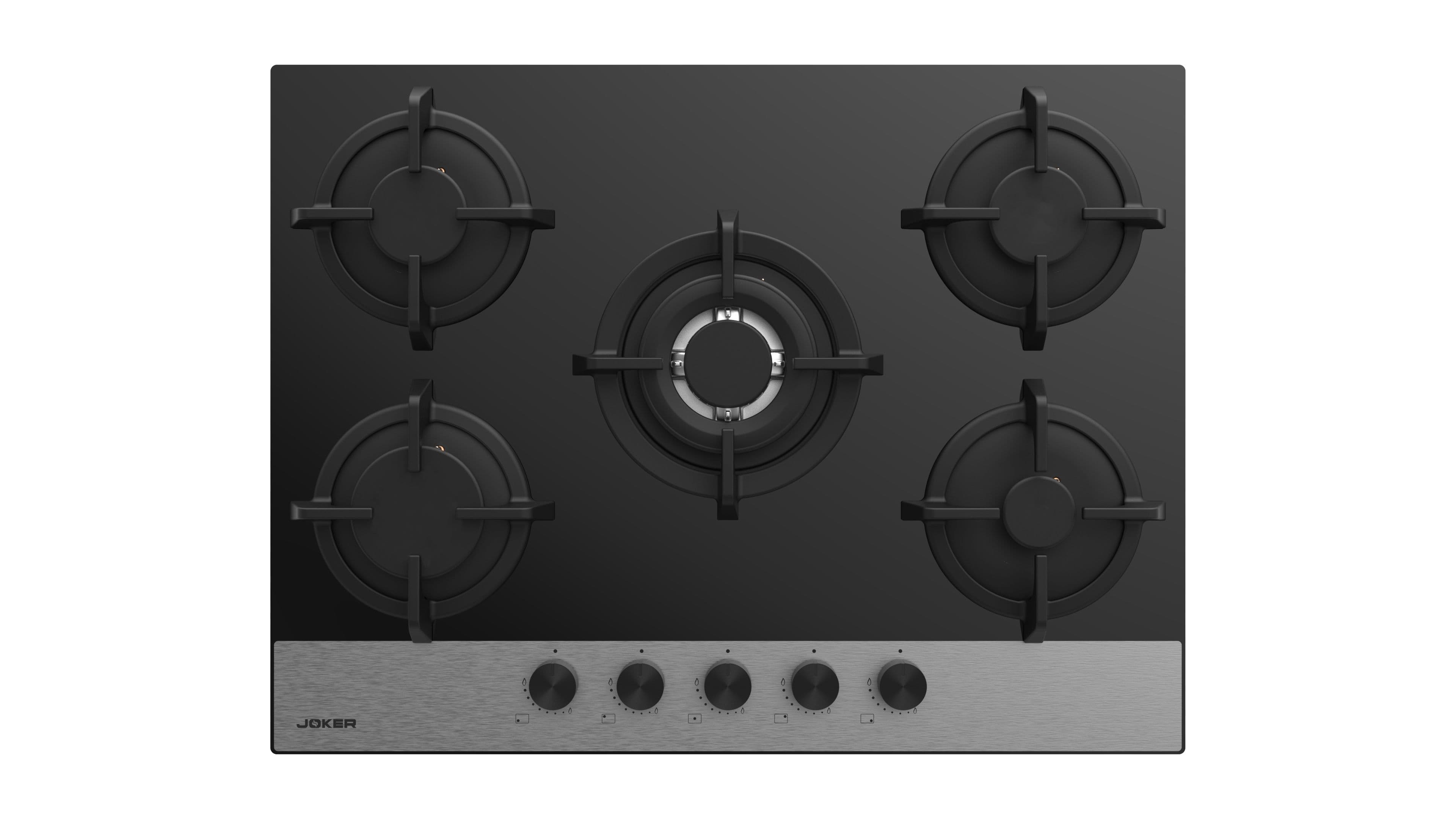 Plaque Gaz Santa 5 Feux 70 cm — Noir & Inox — JP-1470