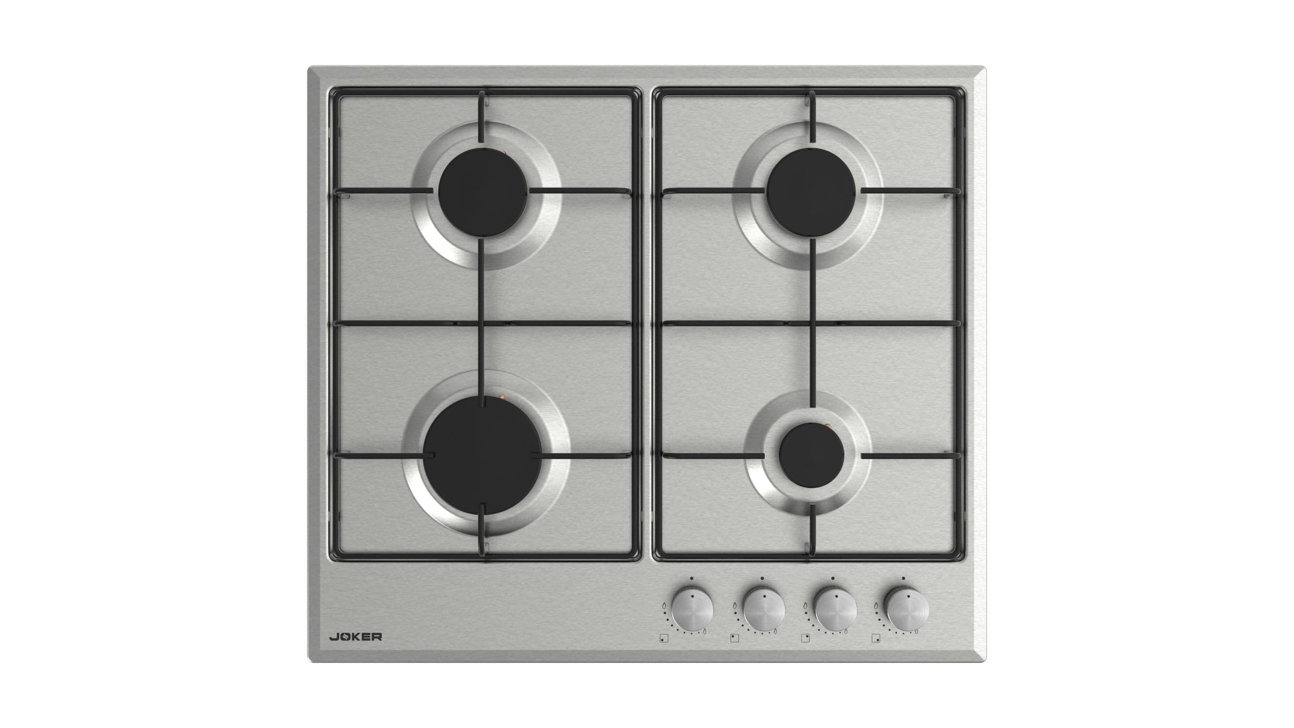 Plaque Gaz 4 Feux Inox 60 cm — Grilles Émaillées